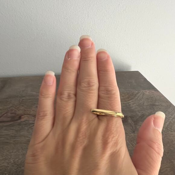 Geometric gold tone ring - size 9 - Picture 5 of 8